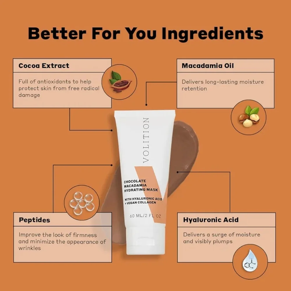 🆕️ Hydrating Face Mask Volition Chocolate Macadamia - Picture 2 of 11